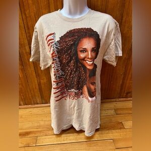 Beige Janet Jackson and Nelly Tour Band Tee Music Graphic T-Shirt